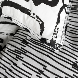 Parure de lit art - Sunshine - 220 X 240 cm - Blanc et noir
