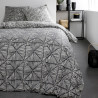 Parure de lit zébré - Sunshine - 220 X 240 cm - Blanc et gris