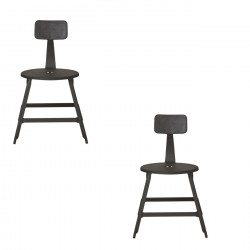 Lot de 2 chaises - L 51 x l 41 x H 83 cm - Métal - Noir