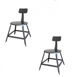 Lot de 2 chaises en métal - Loft - L 51 x l 41 x H 83 cm - Noir