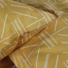 Parure de lit en coton réversible - Sunshine - l 220 x L 240 - Imprimé ethnique - Jaune et blanc