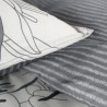 Parure de lit en coton réversible - Sunshine - l 220 x L 240 - Imprimé végétal - Blanc et gris