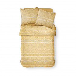 Parure de lit motif aztèque - Sunshine - 220 X 240 cm - Jaune