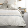 Parure de lit bohème chic - Sunshine - 220 X 240 cm - Beige et blanc