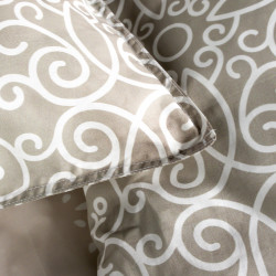 Parure de lit bohème chic - Sunshine - 220 X 240 cm - Beige et blanc