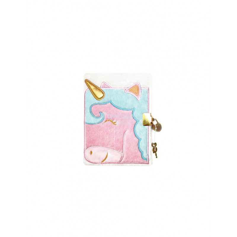 Journal intime en fourrure - Licorne - Rose