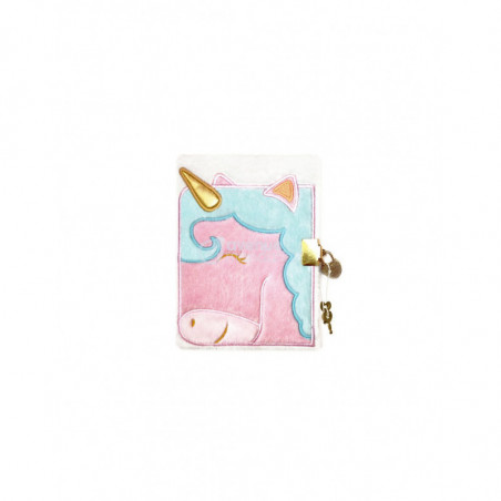 Journal intime en fourrure - Licorne - Rose