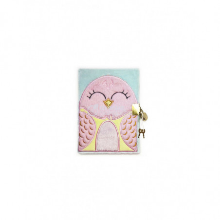 Journal intime en fourrure - Oiseau - Rose