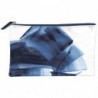 Trousse plate en simili cuir - Indigo - 22 x 1 x 14 cm - Bleu