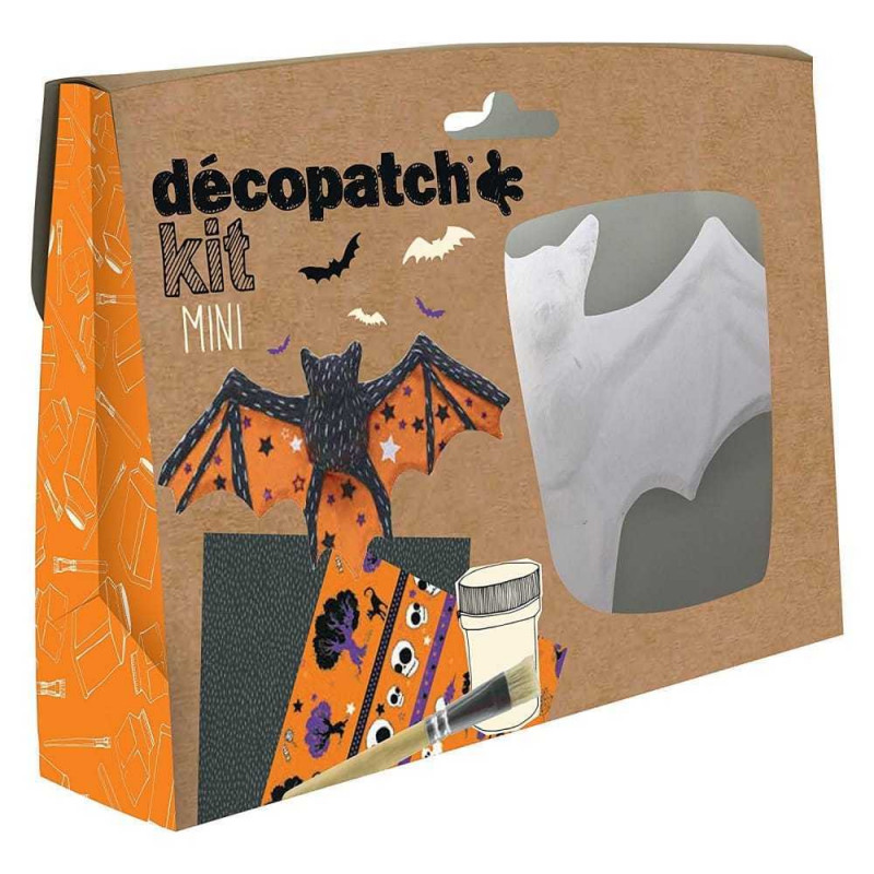 Décopatch - Mini-kit chauve-souris à décorer - 19 x 13,5 x 3,5 cm