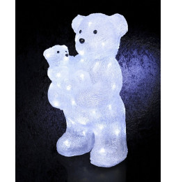 Décoration lumineuse Maman et bébé ours - 56 LED blanc froid