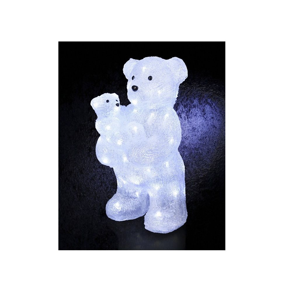 Décoration lumineuse Maman et bébé ours - 56 LED blanc froid