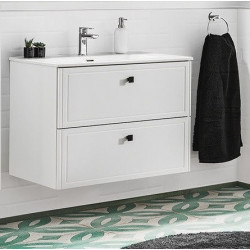 Ensemble meuble sous-vasque + vasque - 80 cm - Havana White