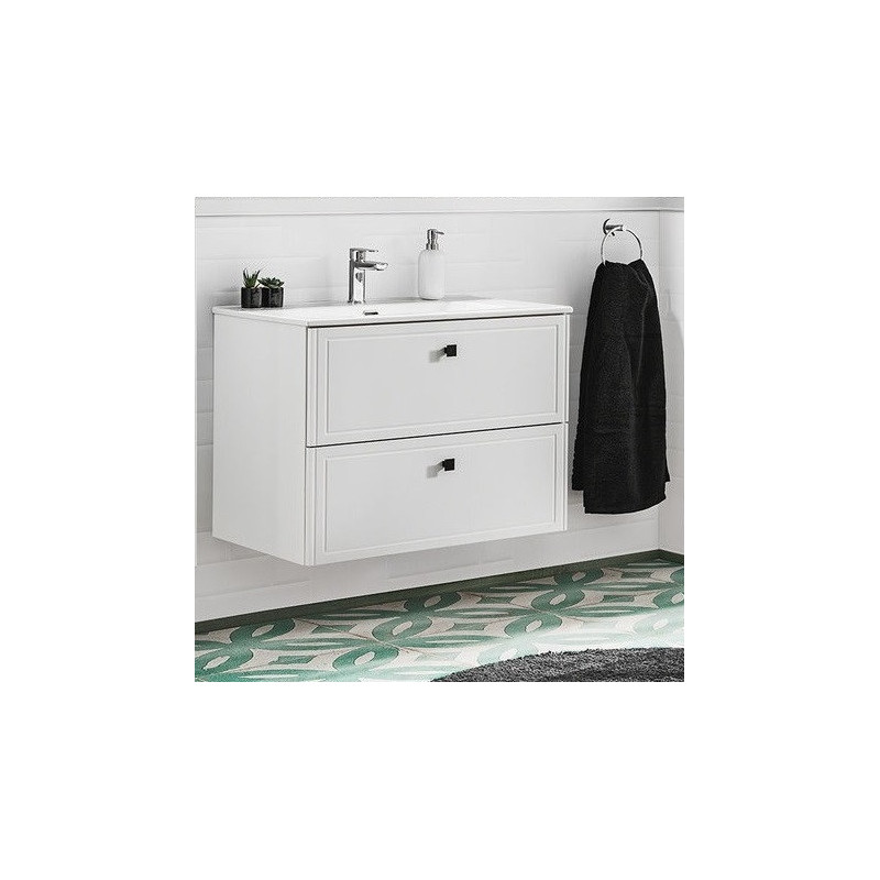 Ensemble meuble sous-vasque + vasque - 80 cm - Havana White