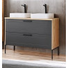 Ensemble meuble sous-vasque + Vasques à poser - 120 cm - Madera Grey