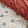 Parure de lit en coton - 240 x 260 cm - Modèle Sunshine - Blanc et orange