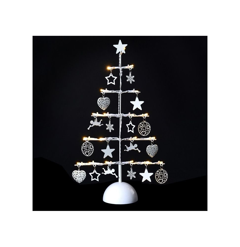 Décoration lumineuse - Sapin blanc - 19 LED