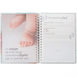 Livre de naissance - L 20,4 x l 25,5 cm - 100 pages - Bleu