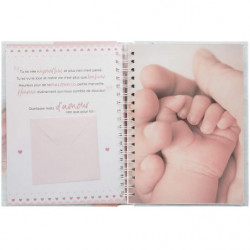 Livre de naissance - L 20.4 x l 25.5 cm - 100 pages - Rose