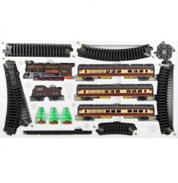 Coffret circuit de train avec locomotive et wagons - 24 pièces