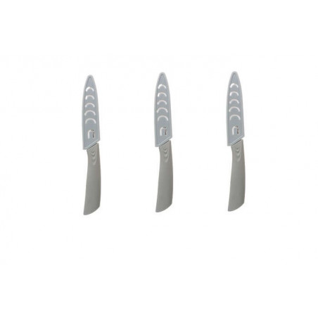 Lot de 3 couteaux office en céramique zircone - 2 x 20,2 x 1,5 cm - Gris