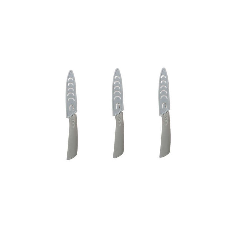 Lot de 3 couteaux utilit en céramique zircone - 2,8 x 24,5 x 2 cm - Gris