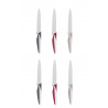 Lot de 6 couteaux en céramique - 1,5 x 23 x 2,3 cm - Taupe/Gris/Rouge