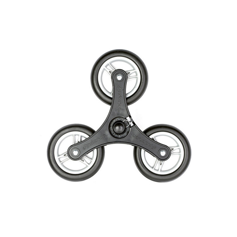 Couronne à 3 roues pour chariot de courses Scala shopper treppensteiger et Royal shopper treppensteiger - D 13 cm - Noir