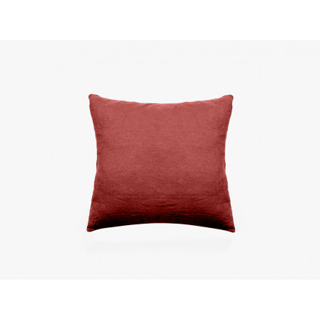 Taie d'oreiller sac lin lavé - Sonate - 65 x 65 cm - Rouge foncé