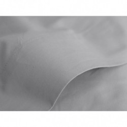 Drap plat en percale de coton - Manoir - 240 x 300 cm - Acier