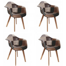 Lot de 4 Fauteuils Cuir...