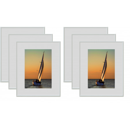 Lot de 6 cadres - Erica - 24 x 30 cm - Blanc