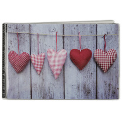 Mini album photos fantaisie souple - WALTHER "Hearts" - 11,5 x 17,5 cm - Motif aléatoire