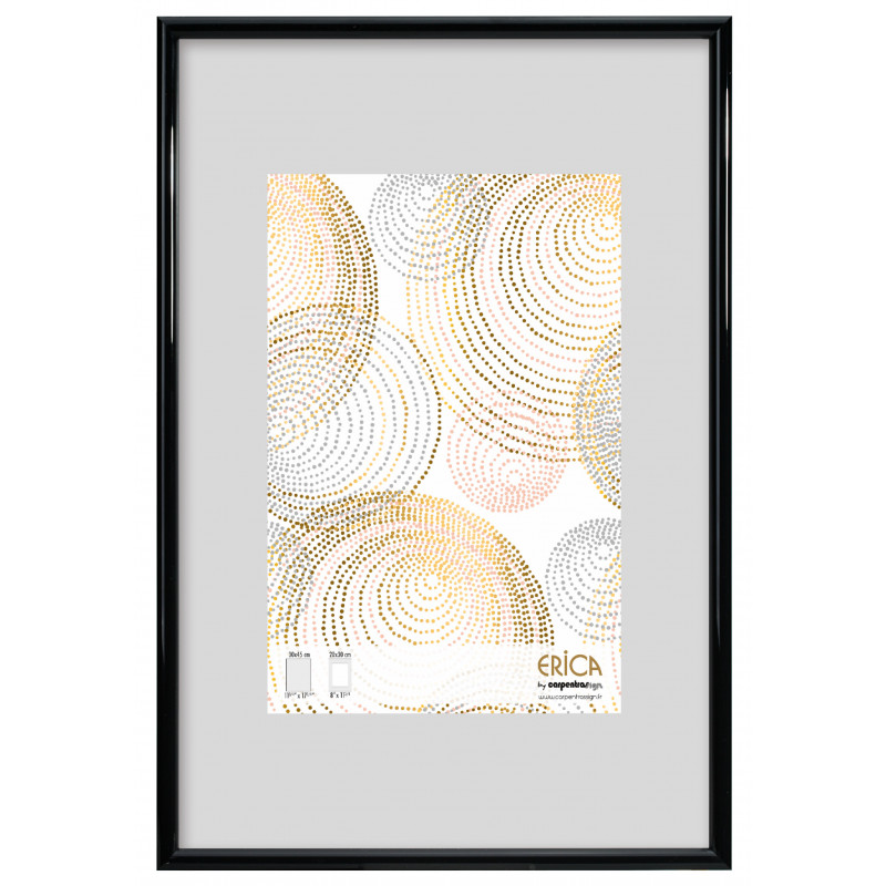 Cadre photo en plastique - Erica - 50 x 75 cm - Noir