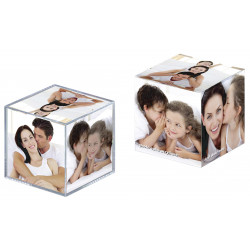 Cube photos acrylique - 9 x 9 cm - WALTHER - Transparent