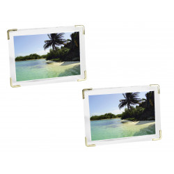 Lot de 2 cadres photo - SIGN - 12,9 x 18 x 1,7 cm - Blanc et doré