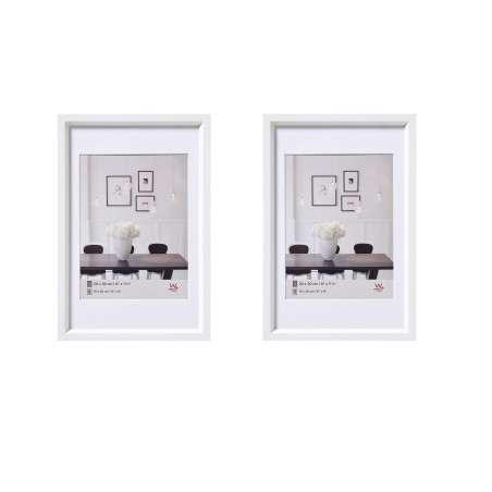 Lot de 2 cadres - Walther Steel Style - 20 x 30 cm - Blanc