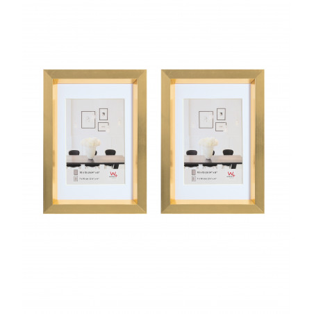 Lot de 2 cadres - Walther Steel Style - 13 x 18 cm - Doré