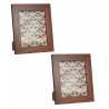 Lot de 2 cadres photo en bois - ERICA "Ethno" - 32,5 x 27,5 x 2 cm - Marron
