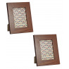 Lot de 2 cadres photo en bois - ERICA "Ethno" - 25,8 x 20,6 x 2 cm - Marron