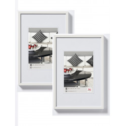 Lot de 2 cadres photos en alu brossé - Walther Chair - 10 x 15 cm - Blanc
