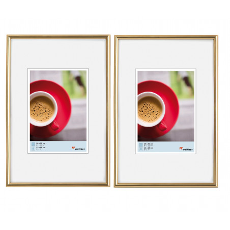 Lot de 2 cadres - Walther Galeria - 24 x 30 cm - Doré