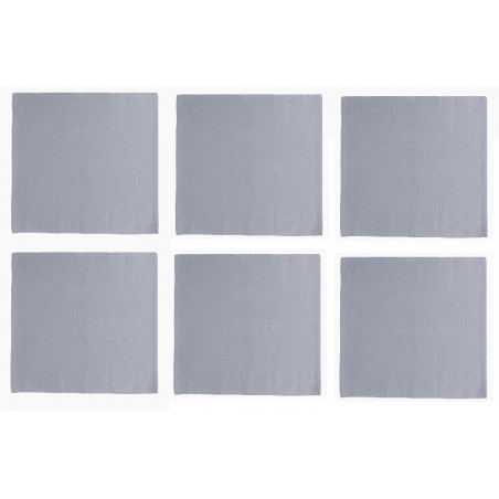 Lot de 6 serviettes de table en coton - Yuco - 45 x 45 cm - Blanc