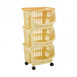 Chariot de cuisine - L 39,5 x l 30 x H 77 cm - Jaune