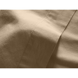 Drap plat en coton lavé - Palace - 240 x 300 cm - Camel