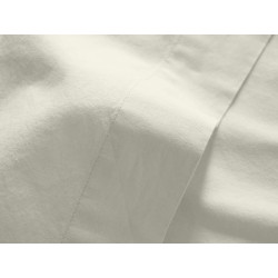 Drap plat en coton lavé - Palace - 270 x 300 cm - Blanc nacré
