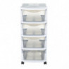 Commode fonctionnelle - 4 tiroirs - L 40 x l 36 x H 80 cm - Blanc