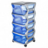 Commode fonctionnelle - 4 tiroirs - L 40 x l 36 x H 80 cm - Bleu