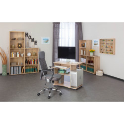 Bureau compact à roulettes - Durini - Desserte informatique en bois