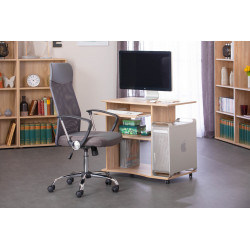 Bureau compact à roulettes - Durini - Desserte informatique en bois